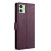 Motorola Moto G54 N.BEKUS CSJ-P1 Leather Phone Case - Wine Red - 3