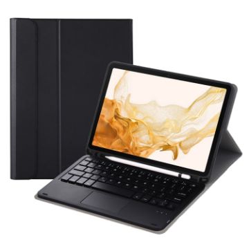 Bluetooth Keyboard Leather Case for Samsung Galaxy Tab S8 11" - Black - 1