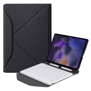 Samsung Galaxy Tab A8 2021 Bluetooth Keyboard Leather Case - Black + White - 1