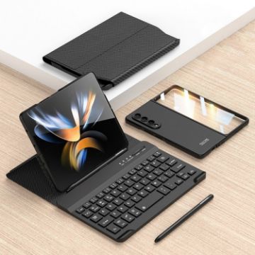 Samsung Galaxy Z Fold3 5G Magnetic Folding Bluetooth Keyboard Leather Case - 1