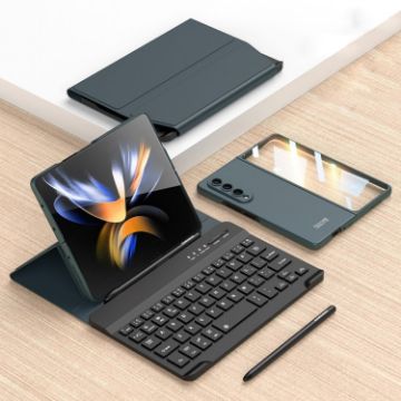 Samsung Galaxy Z Fold4 5G Magnetic Folding Bluetooth Keyboard Leather Case - 1