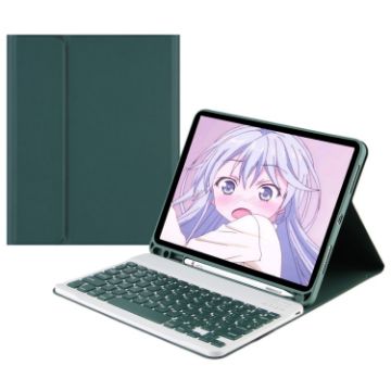 Samsung Galaxy Tab A7 10.4 2020 Bluetooth Keyboard Leather Case - Dark Green - 1