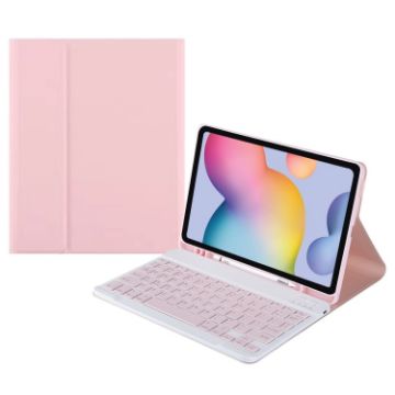 Samsung Galaxy Tab A7 10.4 2020 Bluetooth Keyboard Leather Case (Pink) - 1