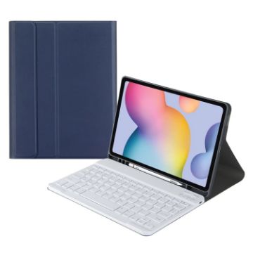 Samsung Galaxy Tab S7 Bluetooth Keyboard Leather Case (Light Blue) - 1