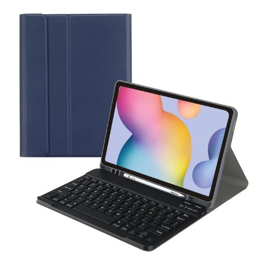 Samsung Galaxy Tab S7 Bluetooth Keyboard Leather Case (Dark Blue) - 1