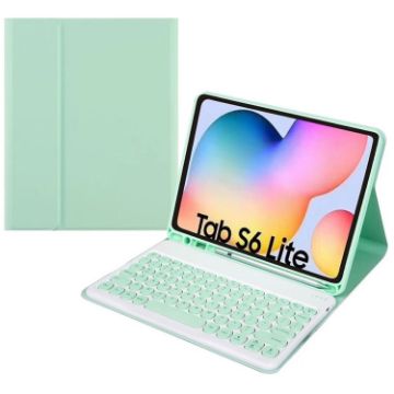 Samsung Galaxy Tab A7 10.4 2020 Bluetooth Keyboard Leather Case (Green) - 1
