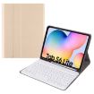 Samsung Galaxy Tab S7 Bluetooth Keyboard Leather Case - Gold+White - 1