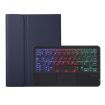 Samsung Galaxy Tab S8/S7 A700B-AS Lambskin Texture Backlight Bluetooth Keyboard Leather Tablet Case Blue - 2