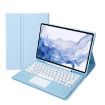 Sky Blue Bluetooth Keyboard Leather Case for Samsung Galaxy Tab S8+/S7+/S7 FE - 1