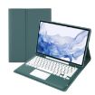 Samsung Galaxy Tab S8+/S7+/S7 FE Leather Tablet Case - Dark Green - 1