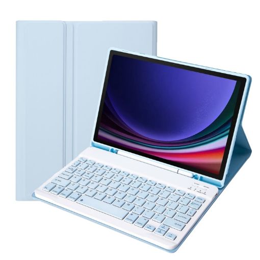Samsung Galaxy Tab S9 A710B Ice Blue TPU Bluetooth Keyboard Leather Case - 1