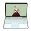 Samsung Galaxy Tab S9 FE Bluetooth Keyboard Leather Case - Light Green - 3