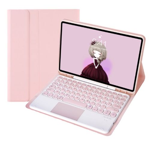Samsung Galaxy Tab S9 FE Pink TPU Bluetooth Keyboard Leather Case - 1