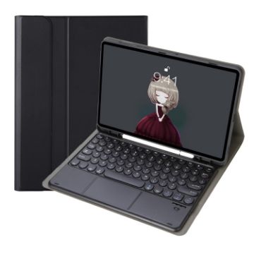 Samsung Galaxy Tab S9 FE Bluetooth Keyboard Leather Case - Black - 1