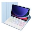 Samsung Galaxy Tab S9 FE Bluetooth Keyboard Leather Tablet Case - Ice Blue - 1