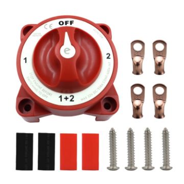 Blue Sea E Series Marine RV Yacht Battery Power Off Switch (Red) - 1
