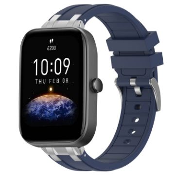 Amazfit Bip3 Pro 20mm Navy Blue Silicone Watch Band - 1