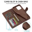 LC.IMEEKE Calf Texture Leather Case for iPhone 16 Pro Max - Brown - 4