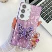 Samsung Galaxy A55 5G Purple Glitter Lens Film Texture Butterfly Phone Case - 1