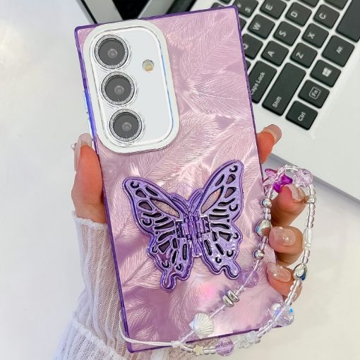 Samsung Galaxy A55 5G Purple Feathers Phone Case - 1