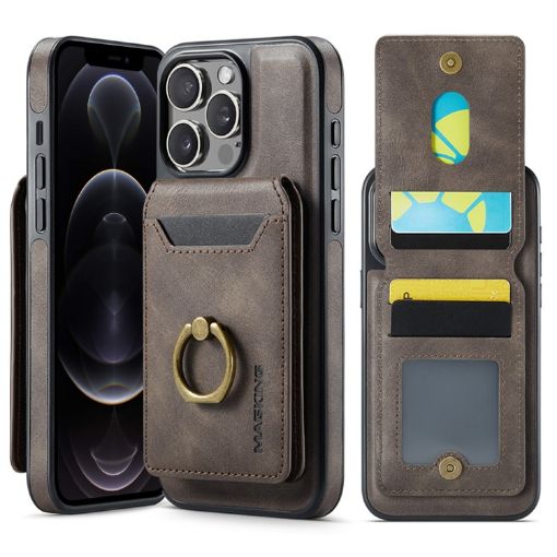 iPhone 12 Pro Max DG.MING K1 MagSafe Wallet Case (Coffee) - 1