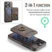 iPhone 14 Plus DG.MING K1 MagSafe Detachable Wallet RFID Back Cover Phone Case - 6