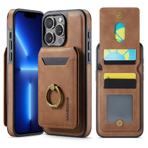iPhone 13 Pro Max DG.MING K1 MagSafe Wallet Case (Brown) - 1