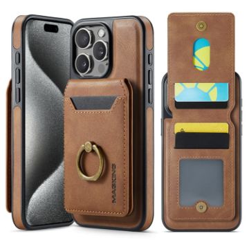 iPhone 15 Pro DG.MING K1 MagSafe Detachable Wallet RFID Back Cover Phone Case - 1