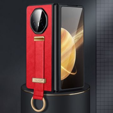 For Honor Magic V3 SULADA PC Leather Texture Phone Case (Red) - 1