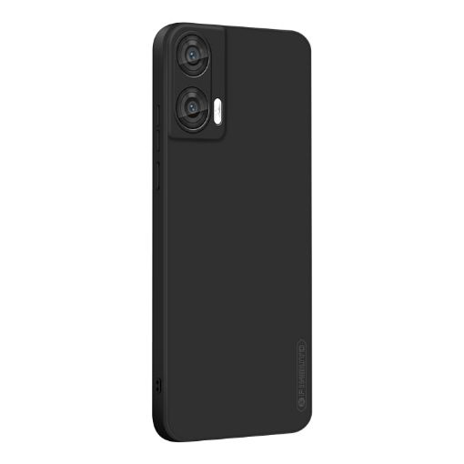 Motorola Moto G85 PINWUYO Sense Series Liquid Silicone TPU Phone Case - Black - 1