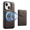 Denior D19 Skin Feel MagSafe Detachable Card Slot Phone Case - Brown - 1
