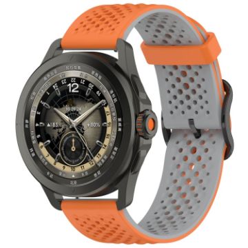Xiaomi Watch S4 Sport Liquid Silicone Watch Band - Orange Gray - 1