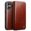 QIALINO Genuine Leather Phone Case for iPhone 16 - Brown - 1