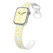 Apple Watch SE 2022 40mm Silicone Watch Band - White Yellow - 1