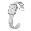 Apple Watch Series 7 41mm Butterfly Buckle Silicone Band - Grey White - 1