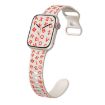 Apple Watch SE 2022 40mm Butterfly Buckle Silicone Band - Starlight Orange - 1