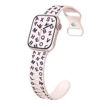 Apple Watch Series 3 42mm Silicone Band - Bright Pink Smoke Purple - 1