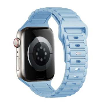 Apple Watch SE 44mm Silicone Watch Band - Light Blue - 1