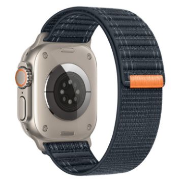 Apple Watch Series 6 40mm Sea Wave Nylon Hook and Loop Fastener Watch Band Blue - 1