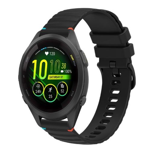 Garmin Forerunner 265S 18mm Silicone Watch Band - Black - 1
