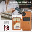 iPhone 16 Fierre Shann Oil Wax Cow Leather Card Holder Back Phone Case - Brown - 5