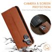 iPhone 16 Fierre Shann PU Leather Phone Case (Brown) - 3