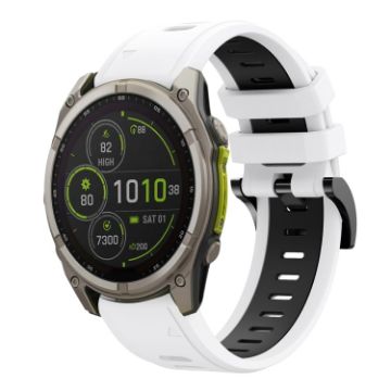 Garmin Fenix 8 MIP 51mm Silicone Watch Band White+Black - 1