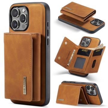 iPhone 16 Pro DG.MING M1 Series 3-Fold Multi Card Wallet Leather Phone Case - 1
