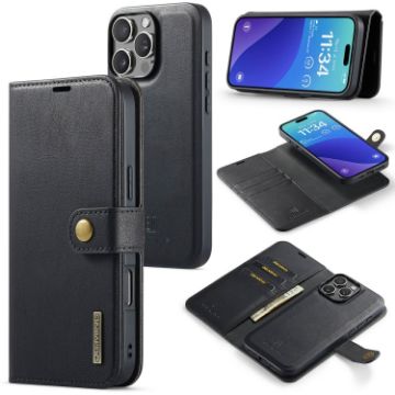 iPhone 16 Pro DG.MING Crazy Horse Texture Magnetic Leather Case - 1