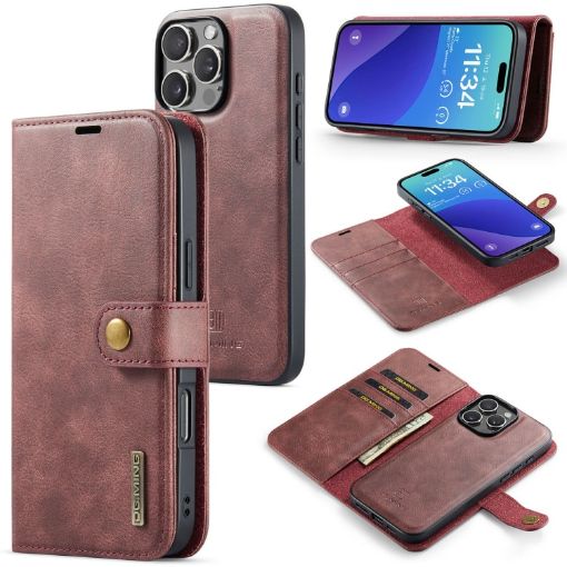 iPhone 16 Pro Max DG.MING Crazy Horse Texture Magnetic Leather Case - 1