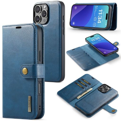 iPhone 16 Pro Max DG.MING Crazy Horse Texture Magnetic Leather Case - 1