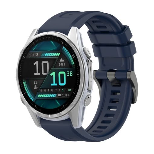 Garmin Fenix 8 AMOLED 43mm Midnight Blue Silicone Watch Band - 1