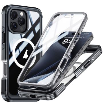 iPhone 16 Pro RedPepper Tempered Glass MagSafe Phone Case - Black Grey - 1