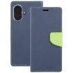 iPhone 16 GOOSPERY FANCY DIARY Cross Texture Leather Phone Case - Navy Blue - 2